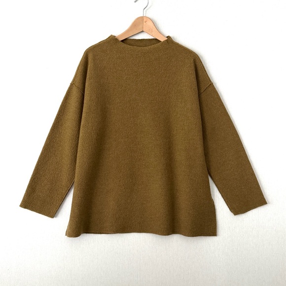 Eileen Fisher Lightweight Boiled Wool Sweater - Picture 3 of 13